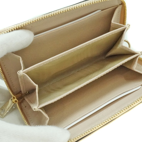 FURLA Zip Around Wallet Beige Leather - Picture 7 of 8